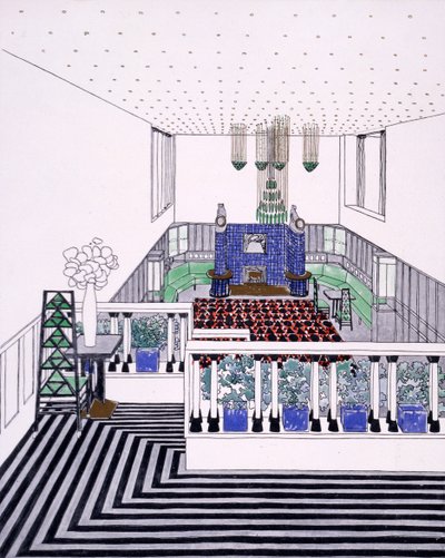 Large Balconied Reception Room in Vienna Secession Style, Early 1900s by Leopold Bauer